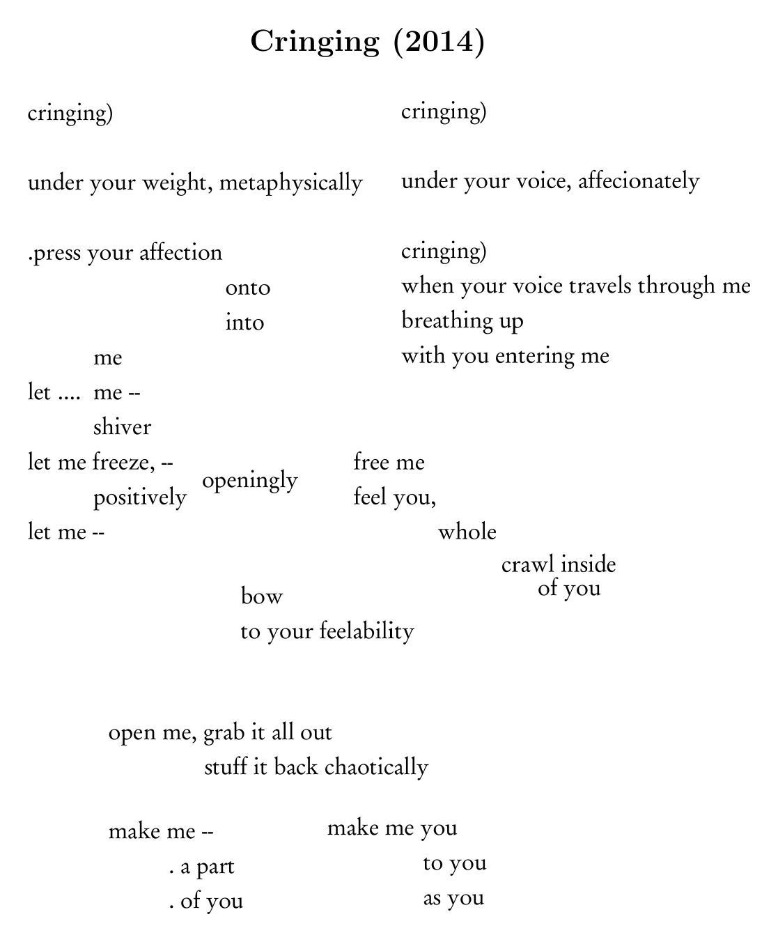 Cringing — page from “Fische im Bauschutt”